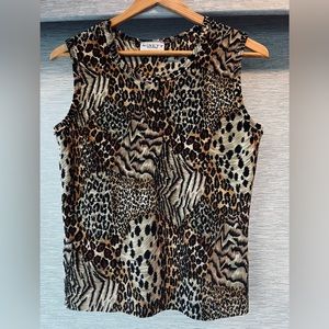 🐆 Ninety Petites Leopard Print Blouse